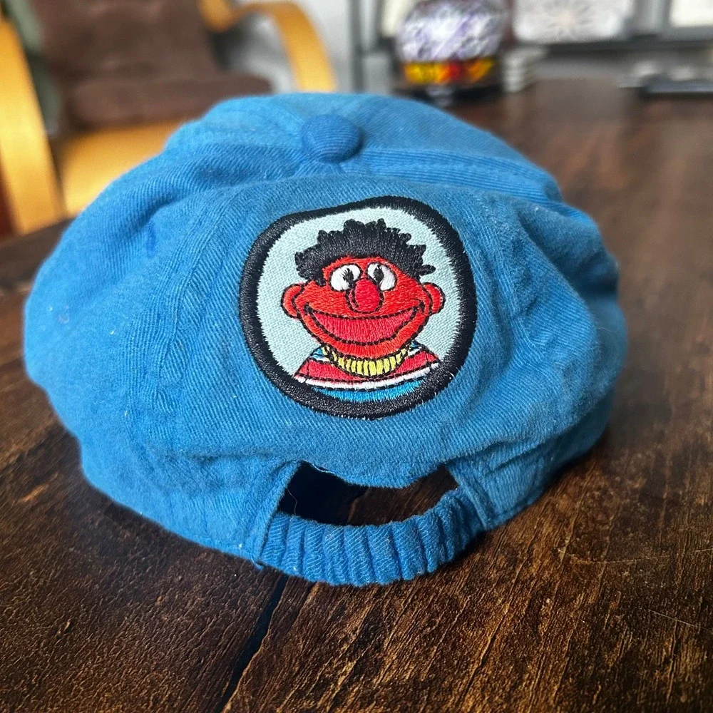 Sesame Street Ernie Blue Star Pattern Kids Baseball Cap‎ Hat Vintage Muppets